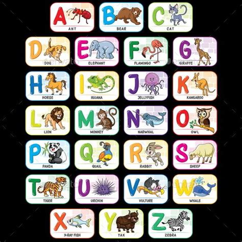 Animal Alphabet A To Z Animal Alphabet Letters Animal Alphabet