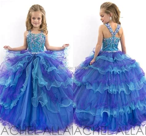 Size Available Beaded Pageant Gown For Girl 2015 New Arrival Sparkling