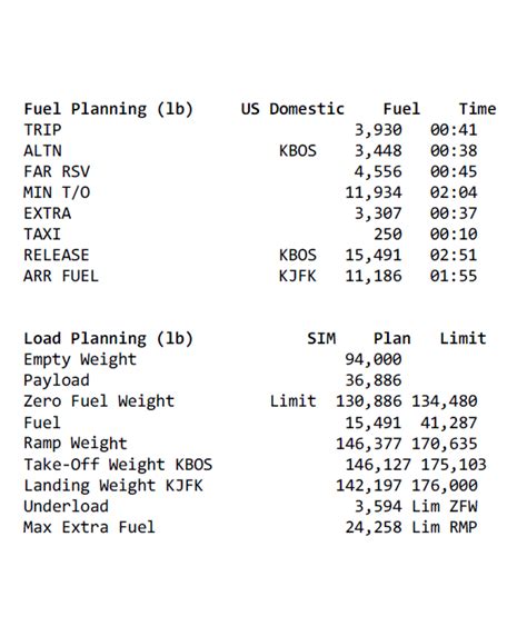 Print Flight Plan Ofp Format Pfpx Professional Flight Planner X