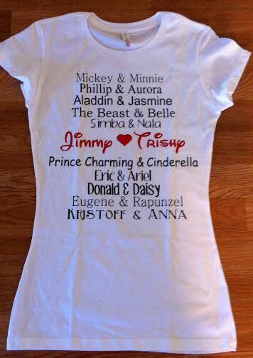 Freefast Shipping For Us Disney Couples Namestank Toptee Shirt