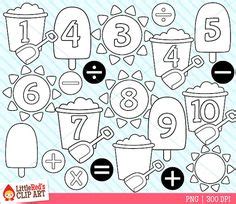 clipart set includes   elements ice block numbers