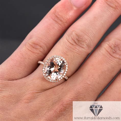 For breathtaking engagement rings, choose angelic diamonds. 10mm Morganite Oval Cut Pave Diamond Halo Engagement Ring ...