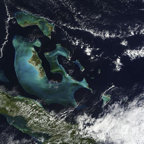 Satellite View Of The Bahama Islands Photograph By Stocktrek Images