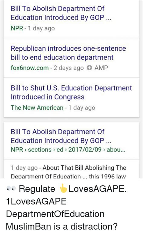 Bill To Abolish Department Of Education Introduced By Gop Npr 1 Day Ago