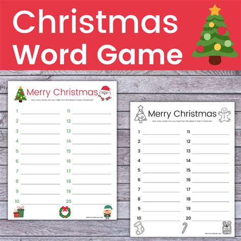 How Many Words Can You Make From Merry Christmas Printable