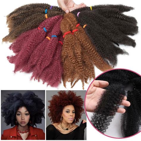 Ombre Thick Afro Kinky Bulk Braids Crochet 11 Twist For Human Hair