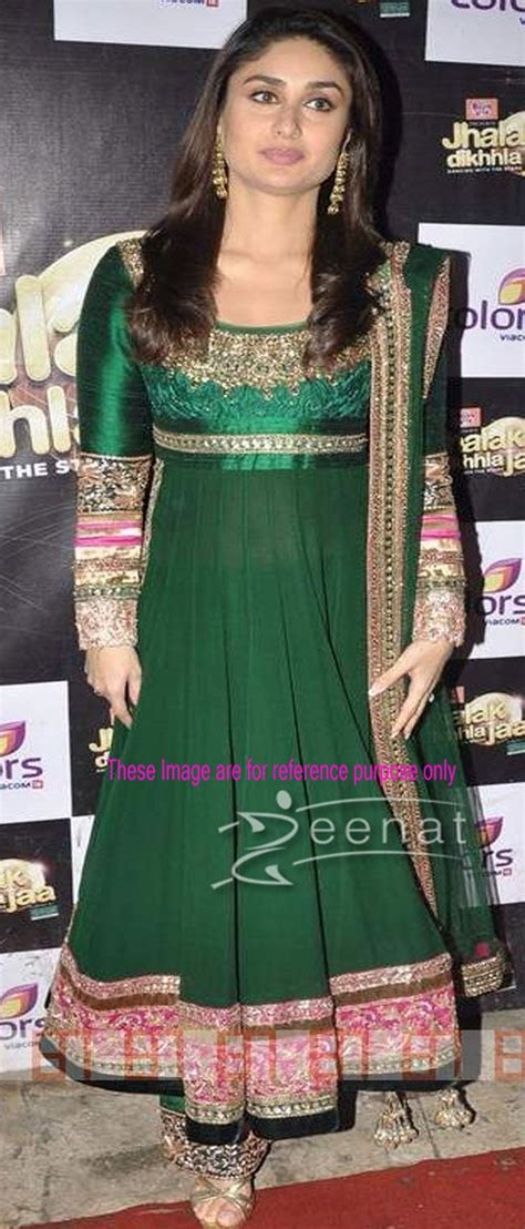 Kareena Kapoor In Green Faux Georgette Bollywood Anarkali Salwar Kameez Ig4964 At Indiangarb