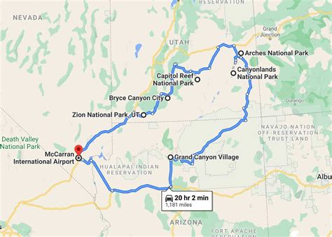 Road Map Of Utah Parks
