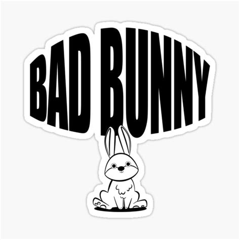 Bad Bunny Dodgers Swollen Text Rabbit Sticker For Sale By Sayeddiab Redbubble