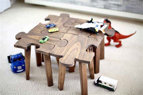How To Build A Diy Kids Table Made Like A Jigsaw Puzzle Thediyplan