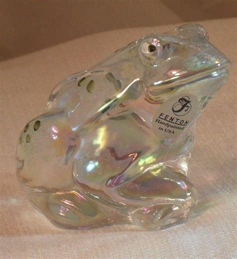Fenton Hand Painted Clear Glass Frog 5274 Ui Artist Signed