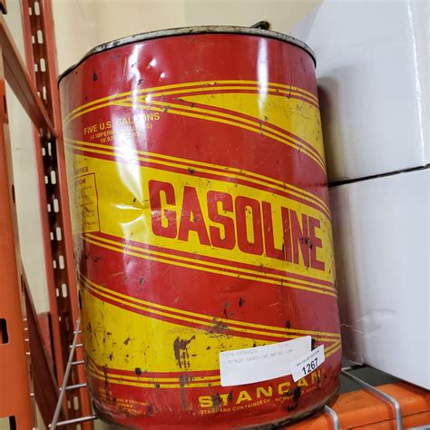 Vintage Gasoline Metal Can Big Valley Auction