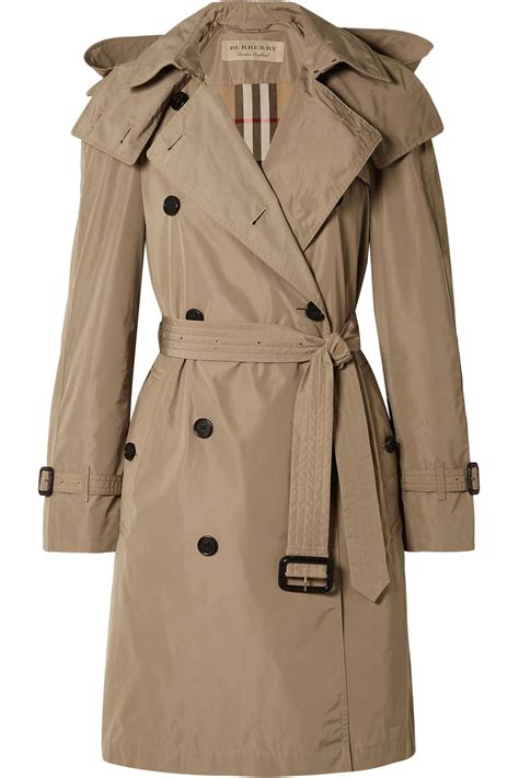 Burberry The Amberford Hooded Shell Trench Coat In Natural Lyst