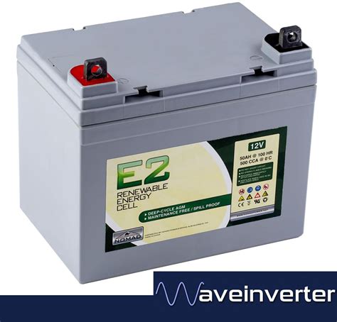 12v 50ah Nomad E2 Deepcycle Battery 5yr Warranty Waveinverter