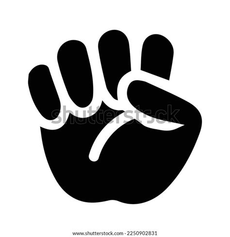 Raised Fist Vector Icon Isolated Symbol Stock Vector Royalty Free