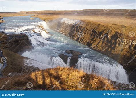 Gullfoss Waterfall The Golden Falls On The Hvita River Iceland Stock