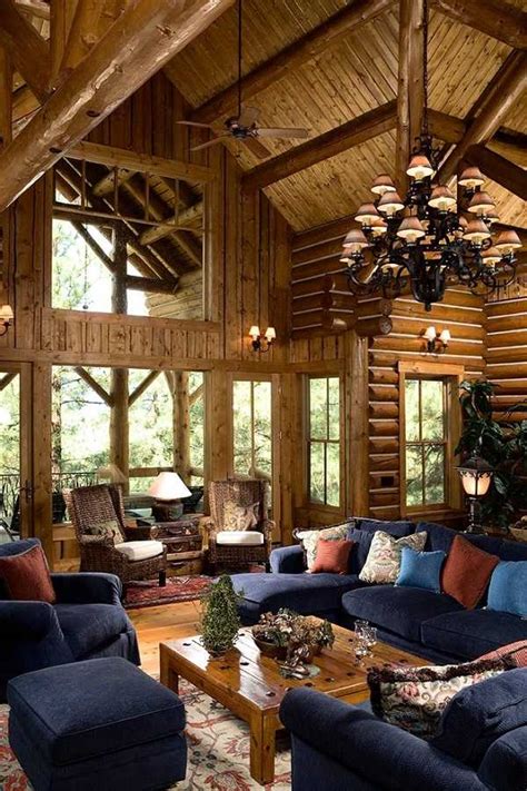 Bedrooms don't have to be dainty and frilly, you can make the decor like a log. Log cabin decor ideas - log house home decorations and ...
