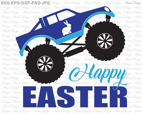 Happy Easter Monster Truck Svg Easter Svg Easter Bunny Svg Etsy