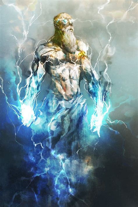 Zeus Thunder God By Cobaltplasma On Deviantart Dark Fantasy Art