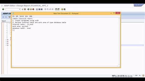 Sap Abap Beginner Step By Step Tutorial Simple Classical Report Youtube