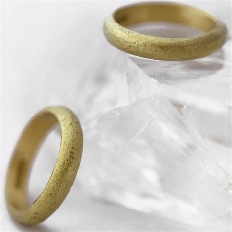 Welsh And Recycled Gold Organic Finish 4mm Wedding Ring By Jacqueline