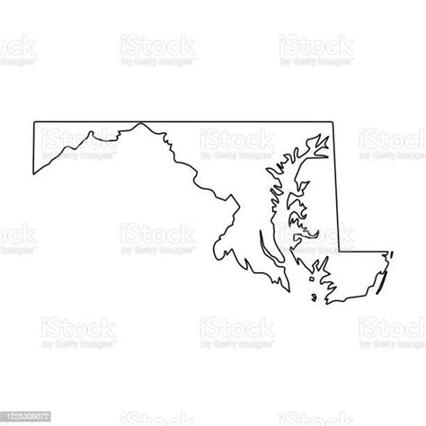 Maryland Line Usa State American Map Illustration America Vector