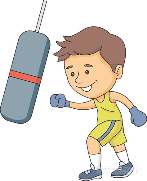 Punching A Boxing Bag Clipart Classroom Clipart