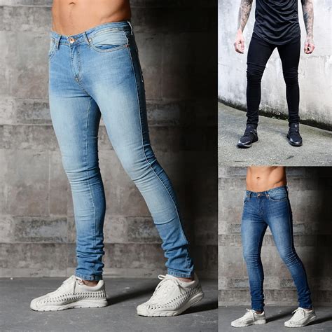 Fashion Skinny Jeans Mens Straight 2018 New Casual Biker Denim Jean Male Stretch Trouser Ripped
