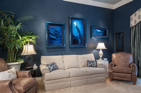 Bold Blue Beautiful Living Room Traditional Living Room St