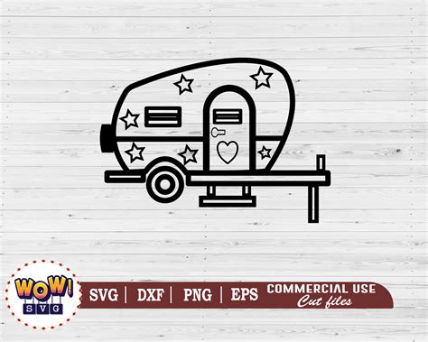 Camping Trailers Svg Eps Dxf Png Cutting Files For Silhouette Etsy