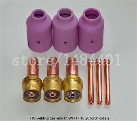 Tig Gas Lens Kit And Collets Alumina Nozzle Fit Gas Lens Welding Tig