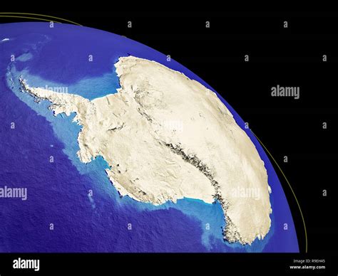 Antarctica From Space With Country Borders And Trajectories