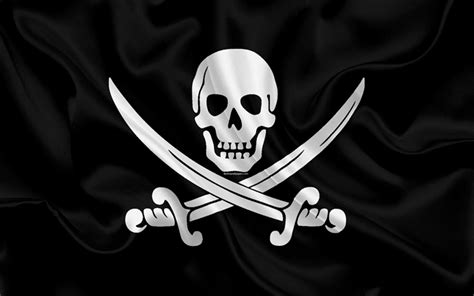 Descargar Fondos De Pantalla Bandera Pirata 4k Bandera Negra Signo