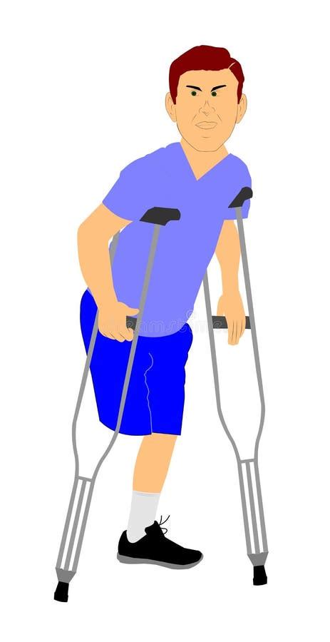 Male Amputee On Crutches Stock Photo Image 53699935