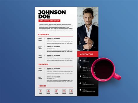The accomplishments highlighted are usually those specific to the academic world. Free Clean PSD CV/Resume Template for any Job Opportunity