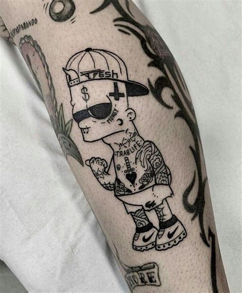 Tattoo Bart Old School Simpsons Tattoo Hand Tattoos For Guys Cartoon Tattoos