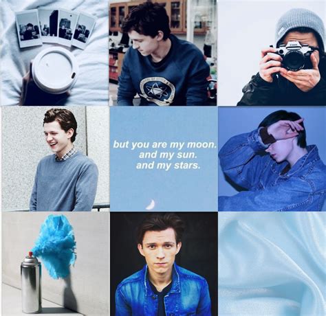 Download these aesthetic background or photos and you can use them for many purposes, such as banner, wallpaper, poster background as well as powerpoint. Tom Holland Aesthetic|Moodboards| Imagines — blue ...