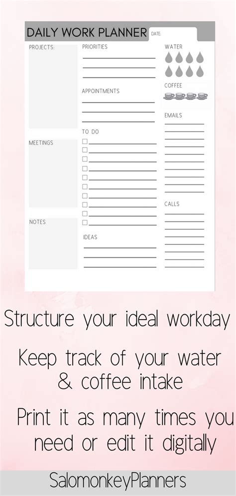 This Printable Work Planner Has Really Helped Me To Become More