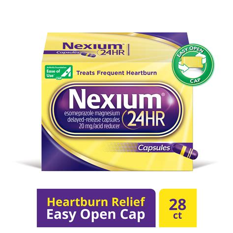 Nexium 24hr Capsules 20mg 28 Ct Delayed Release Heartburn Relief