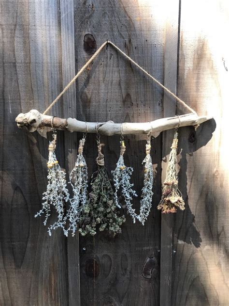 Driftwood 23 Dried Flower Hanging Rack Dry Herbs Etsy Dried Flowers