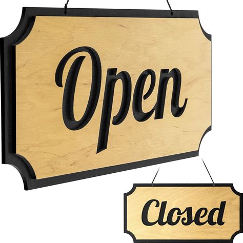 Rustic Open Closed Sign Double Sided Open Sign Vintage Style Wood Closed Sign