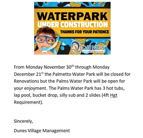 Water Park Closure