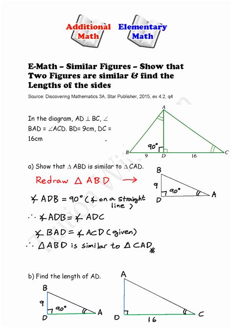 E-Math - Similar Figures - Show that the two Figures are Similar and Find the Length of the ...