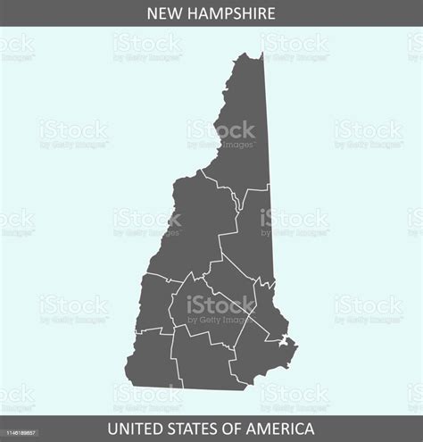 New Hampshire Counties Map Outline Vector Stock Illustration Download
