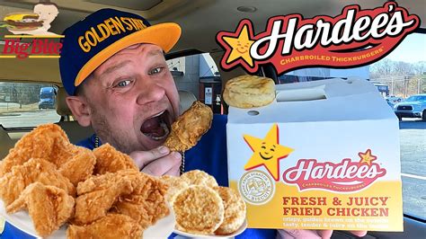 Hardees ⭐bone In Fried Chicken And Biscuits⭐ Food Review Youtube