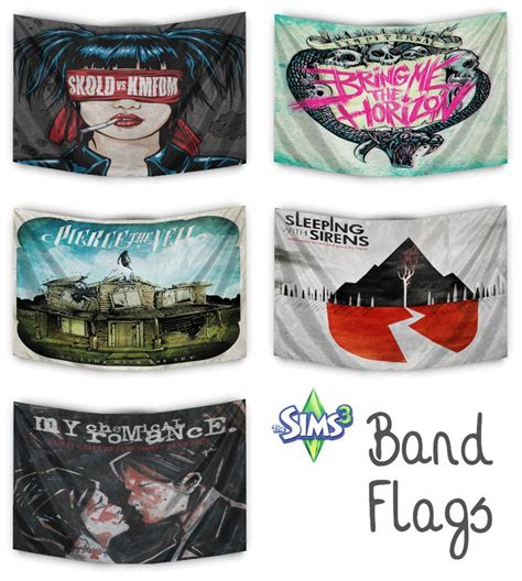 Some Band Flags For Your Sim Game Mesh Credit Severinkadownload Sims