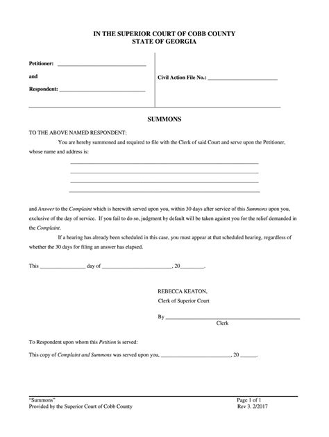 Cobb County Court S 2017 2024 Form Fill Out And Sign Printable Pdf