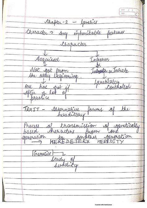 Class Icse Biology Genetics Handwritten Notes Pdf Biology Notes My