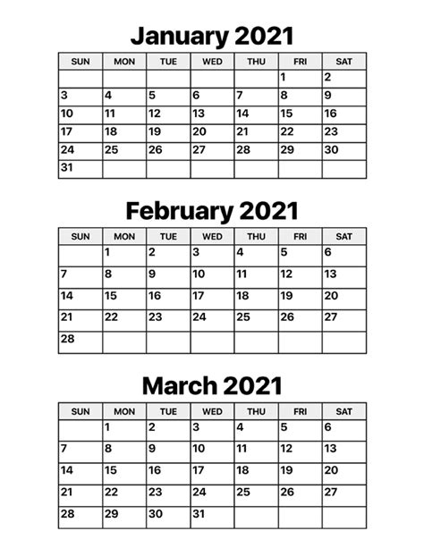 January February 2021 Calendar Printable Pdf Lucas Mafaldo