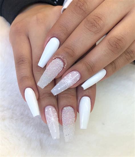 celebrate the turn of fall to winter with these snowy white nail designs winter nails acrylic